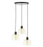 Brilliant Casto Hanglamp Glas Hanglamp Metaal Zwart Beige | 510mm - Geschikt voor 3x E27